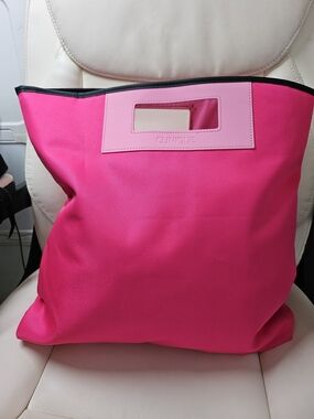 Clinique Hot Pink Tote with Light Pink Handle Accent